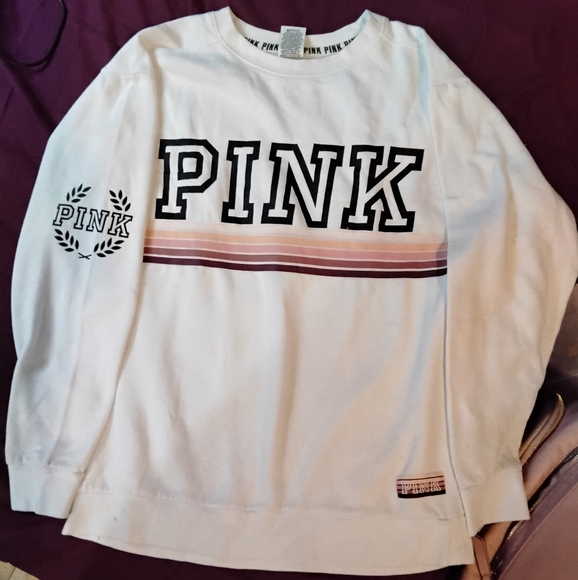 Victoria's Secret PINK White Crewneck - Picture 1 of 4